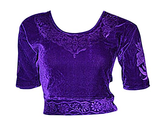 Trendofindia Lila Choli (Sari Oberteil) Samt Gr. 38/40 Gr. M ideal für Bauchtanz von trendofindia