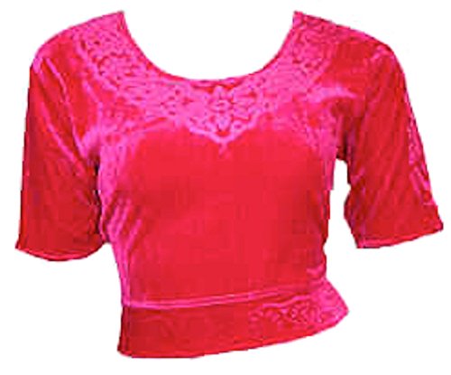 Trendofindia Pink Choli (Sari Oberteil) Samt Gr. 36 / Gr. S ideal für Bauchtanz von trendofindia