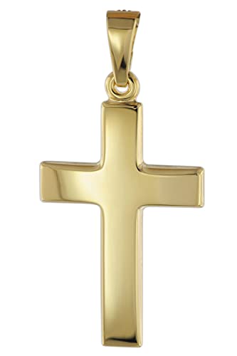 trendor Kreuz Anhänger für Damen und Herren 585 Gold 21 mm Damen und Herren Goldanhänger, Kreuzanhänger Echtgold, Geschenkidee, Schmuck aus Gold 08610 von trendor