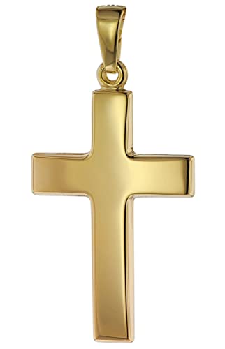 trendor Anhänger Kreuz Gold 585 (14 Karat) 24 mm Damen und Herren Goldanhänger, modischer Kreuzanhänger, Geschenkidee, eleganter Schmuck aus Echtgold 75268 von trendor