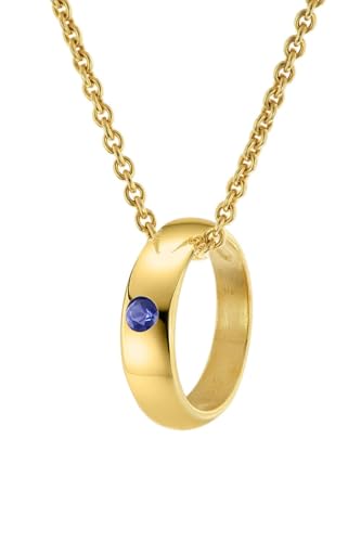 trendor Anhänger Taufring Gold 333 mit Saphir an goldplattierter Kette zeitlosesch Schmuckstück für Frauen, elegante Geschenkidee, 68062-42 42 cm trendor Anhänger Taufring Gold 333 mit Saphir an goldplattierter Kette zeitlosesch Schmuckstück für Frauen, elegante Geschenkidee, 68062-42 42 cm von trendor