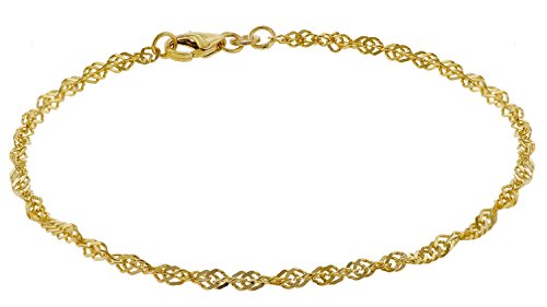 trendor Armband Frauen 333 Gold Singapur 2,4 mm Damen Armband, modische Geschenkidee, Armband Echtgold, Armschmuck für Damen, Goldarmband für Frauen 50521 von trendor