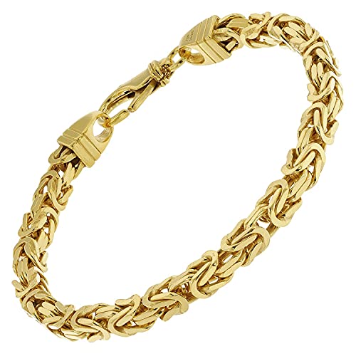 trendor Armband Königskette Gold auf Silber 925 Breite 4,7 mm zauberhafter Armschmuck für Damen und Herren, modische Geschenkidee, 51324-23 23 cm von trendor