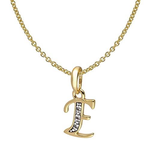 trendor Buchstaben-Anhänger E Gold 333/8K mit vergoldeter Silberkette modisches Schmuckstück aus Echtgold für Damen, tolle Geschenkidee, 41520-E-42 42 cm von trendor