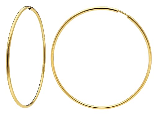 trendor Damen Ohrringe Gold 333 / 8K Creolen Breite 2 mm Ø 60 mm eleganter Ohrschmuck für Damen, zauberhafter Schmuck aus Echtgold, zeitlose Geschenkidee, 15175 von trendor