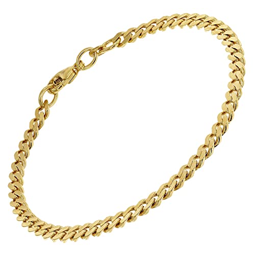 trendor Damen-Armband Gold 585/14K Flachpanzer 4,1 mm breit wunderschöner Goldschmuck für Frauen, zeitlose Geschenkidee, 51904 von trendor