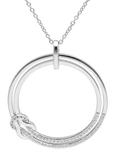 trendor Damen-Halskette Silber mit Zirkonia modischer Silberschmuck für Frauen, Halsschmuck aus Sterlingsilber, zeitlose Geschenkidee 15149 von trendor