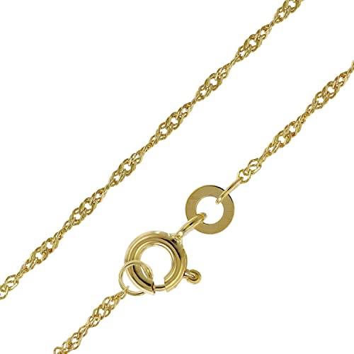 trendor Damen-Kette 333 Gold / 8 Karat Singapur-Collier 1,2 mm breit eleganter Halsschmuck aus Echtgold für Damen, wunderschöne Geschenkidee, 41050-42 42 cm von trendor