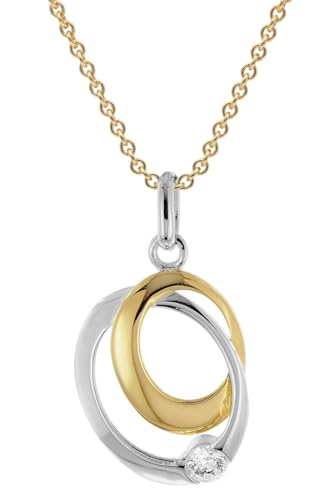 trendor Damen-Kette 925 Silber Goldplattiert mit Zirkonia modischer Halsschmuck für Frauen, perfekte Geschenkidee und edles Accessoire, 28080-45 45 cm von trendor
