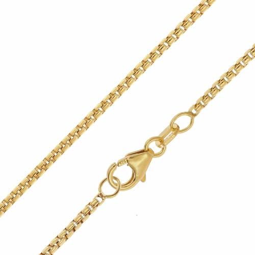 trendor Damen-Kette 925 Silber Vergoldet Runde Veneziakette 1,5 mm zeitloses Schmuckstück für Frauen, modisches Accessoire 28970-45 45 cm von trendor