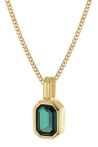 trendor Damen-Kette Gold auf 925 Silber mit synth. Turmalin Anhänger 68510-40 40 cm von trendor