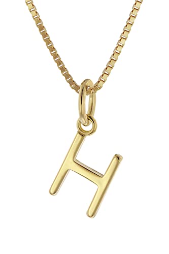 trendor Damen-Kette mit Buchstabe H Anhänger Gold auf Silber 925 15255-H-45 45 cm von trendor