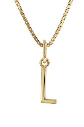 trendor Damen-Kette mit Buchstabe L Anhänger Gold auf Silber 925 15255-L-45 45 cm von trendor