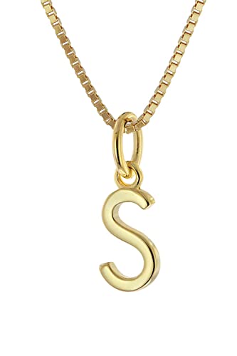 trendor Damen-Kette mit Buchstabe S Anhänger Gold auf Silber 925 15255-S-45 45 cm von trendor
