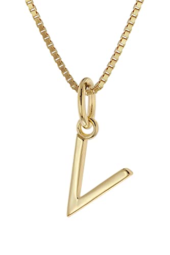 trendor Damen-Kette mit Buchstabe V Anhänger Gold auf Silber 925 15255-V-40 40 cm von trendor