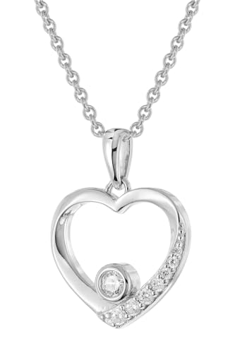 trendor Damen-Kette mit Herz-Anhänger 925 Silber modisches Schmuckstück für Frauen, liebevolles Accessoire 28418-40 40 cm von trendor