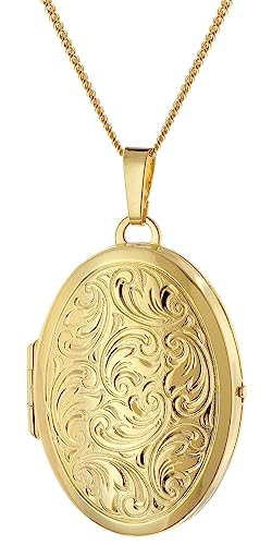 trendor Damen-Kette mit Medaillon 925 Silber vergoldet zauberhafter Schmuck, Halsschmuck für Frauen, tolle Geschenkidee, 15548-50 50 cm von trendor