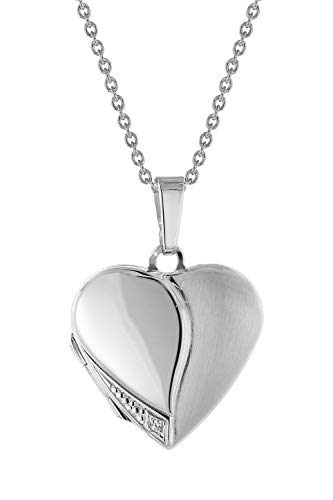 trendor Damen Medaillon Herz mit Halskette Silber 925 zauberhaftes Silber-Medaillon für Damen, Silberschmuck für Frauen, liebevolle Geschenkidee, 75734-50 50 cm von trendor