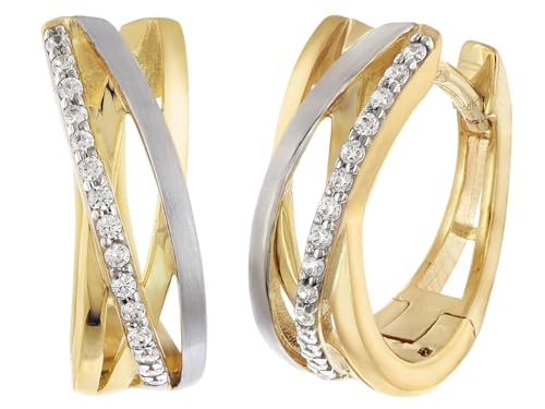 trendor Damen-Ohrringe 925 Silber Bicolor Zirkonia Creolen eleganter Ohrschmuck für Frauen, modische Geschenkidee und edles Accessoire, 28028 trendor Damen-Ohrringe 925 Silber Bicolor Zirkonia Creolen eleganter Ohrschmuck für Frauen, modische Geschenkidee und edles Accessoire, 28028 von trendor