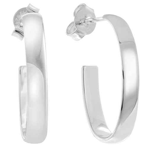 trendor Damen-Ohrringe 925 Silber Steck-Creolen 20 mm modischer Ohrschmuck für Frauen, zauberhafte Geschenkidee und elegantes Accessoire 68848 von trendor