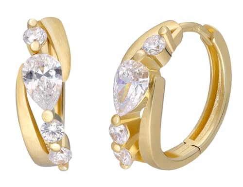 trendor Damen-Ohrringe 925 Silber Vergoldet Klapp-Creolen Ø 16,5 mm zauberhafter Ohrschmuck für Frauen, zeitlose Geschenkidee, 28493 von trendor