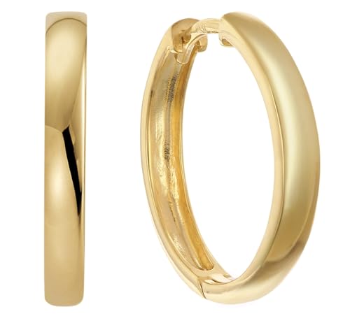 trendor Damen-Ohrringe 925 Silber Vergoldet Klapp-Creolen Ø 18,5 mm modischer Ohrschmuck für Frauen, zauberhafte Geschenkidee und elegantes Accessoire 68916 von trendor