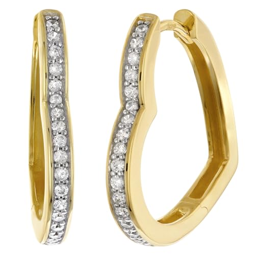 trendor Damen-Ohrringe 925 Silber Vergoldet Zirkonia Herz-Creolen zauberhafter Ohrschmuck für Frauen, wunderschönes Accessoire und edle Geschenkidee 68830 von trendor