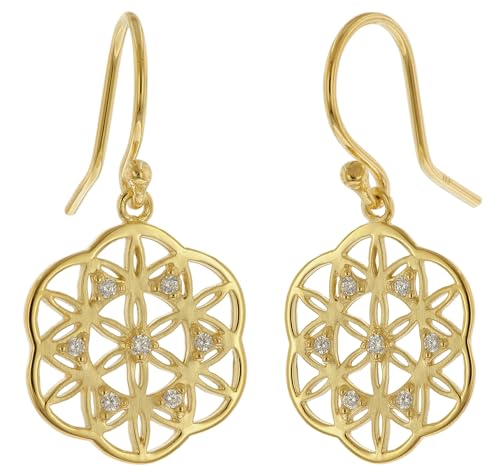 trendor Damen-Ohrringe Mandala 925 Silber Vergoldet modischer Ohrschmuck für Frauen, elegante Geschenkidee und auffälliges Accessoire, 15938 von trendor