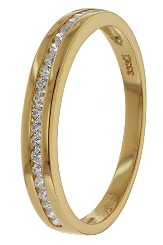 trendor Damen-Ring Gelbgold 333 / 8K mit Zirkonia funkelnder Ring aus Gelbgold für Frauen, elegante Geschenkidee 41290-56 Ringgröße 56/17,8 von trendor