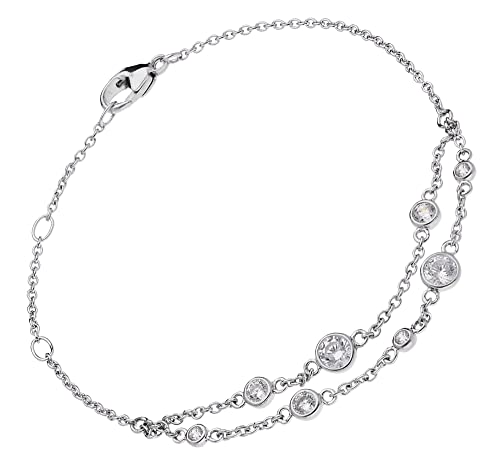 trendor Damenarmband 925 Silber mit Zirkonia wunderschöner Silberschmuck für Frauen, zeitlose Geschenkidee, 15131 von trendor