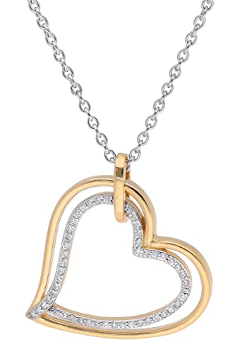 trendor Damenkette 925 Silber Halskette mit Herz liebevoller Silberschmuck für Frauen, Halsschmuck aus Sterlingsilber, zeitlose Geschenkidee 15138 von trendor