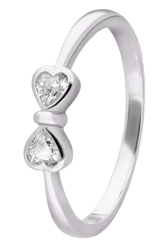 trendor Damenring 925 Silber Rhodiniert Zirkoniaring zeitloses Schmuckstück für Frauen, elegantes Accessoire und schöne Geschenkidee, 28526-56 Ringgröße 56/17,8 von trendor
