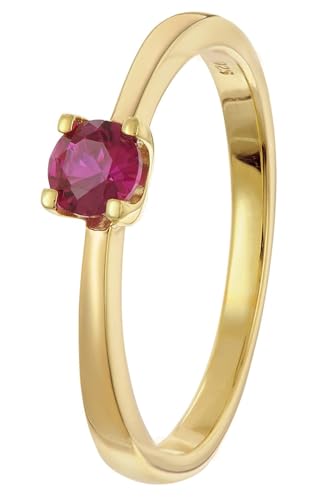 trendor Damenring 925 Silber Vergoldet Mit Synthetischem Korund 68896-58 Ringgröße 58/18,5 von trendor