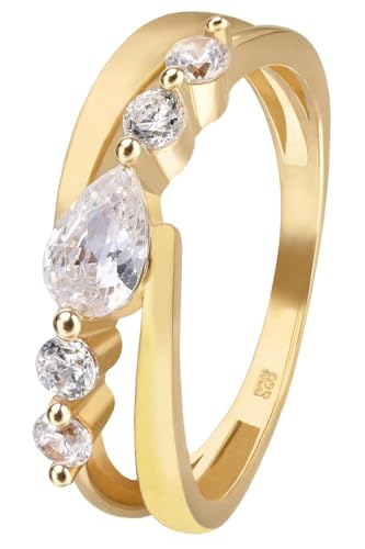 trendor Damenring 925 Silber Vergoldet Zirkoniaring zeitloses Schmuckstück für Frauen, elegantes Accessoire und schöne Geschenkidee, 28514-56 Ringgröße 56/17,8 trendor Damenring 925 Silber Vergoldet Zirkoniaring zeitloses Schmuckstück für Frauen, elegantes Accessoire und schöne Geschenkidee, 28514-56 Ringgröße 56/17,8 von trendor