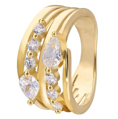 trendor Damenring 925 Silber Vergoldet Zirkoniaring zeitloses Schmuckstück für Frauen, elegantes Accessoire und schöne Geschenkidee, 28520-58 Ringgröße 58/18,5 trendor Damenring 925 Silber Vergoldet Zirkoniaring zeitloses Schmuckstück für Frauen, elegantes Accessoire und schöne Geschenkidee, 28520-58 Ringgröße 58/18,5 von trendor