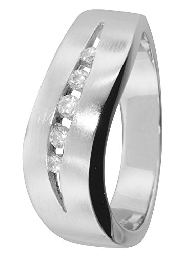 trendor Damenring 925 Silber mit Zirkonias zauberhafter Ring für Frauen, elegante Geschenkidee, wunderschöner Silberring 80937-54 Ringgröße 54/17,2 von trendor