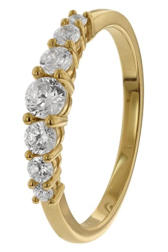 trendor Damenring Gelbgold 333 mit Zirkonia zauberhafter Ring aus Echtgold für Frauen, edle Geschenkidee 41366-52 Ringgröße 52/16,6 von trendor