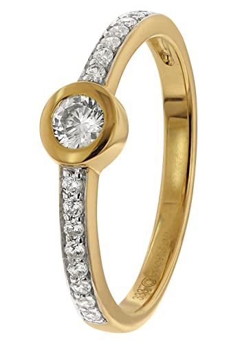 trendor Damenring Gold 333 mit Zirkonia zauberhafter Ring aus Gelbgold für Frauen, elegante Geschenkidee 41330-52 Ringgröße 52/16,6 von trendor