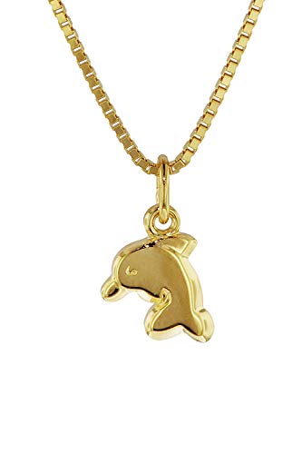 trendor Delfin-Anhänger für Kinder Gold 333 schöner Goldschmuck für Kids, dieses Schmuckstück ist eine tolle Geschenkidee für Mädchen oder Jungen, 35916 von trendor