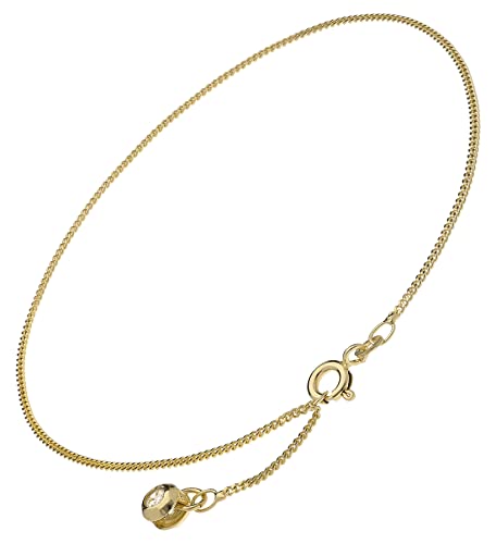 trendor Fußkettchen Gold 333 Fußkette mit glitzerndem Anhänger modischer Fußschmuck für Damen, Kette aus Echtgold, schöne Geschenkidee für Frauen, 15290 von trendor