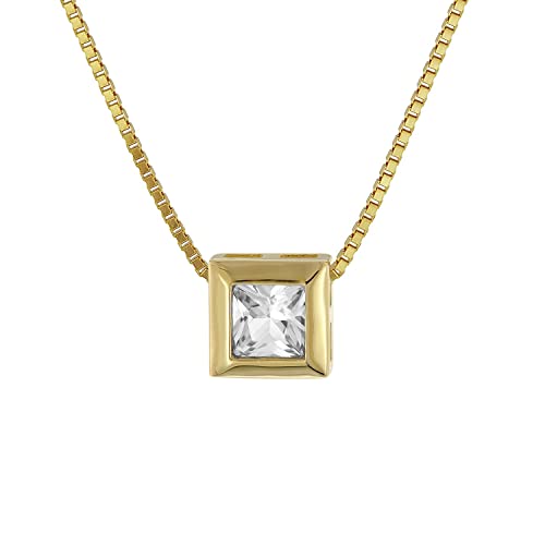 trendor Gold-Anhänger 333 / 8K mit Zirkonia + goldplattierte Kette Goldschmuck für Damen, zauberhafte Geschenkidee, 51700-01-40 40 cm von trendor