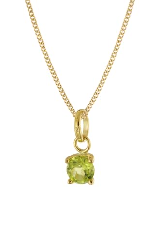 trendor Gold-Anhänger mit Peridot Gold 333/8K an vergoldeter Silberkette 68522-42 42 cm von trendor