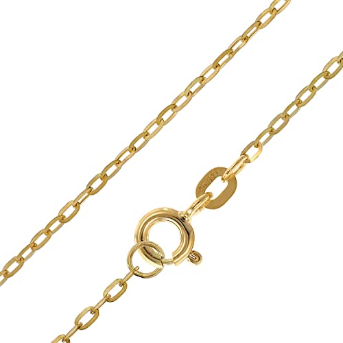 trendor Damen-Halskette für Anhänger 585 Gold 14K Flachanker 1,3 mm zauberhafter Halsschmuck aus Echtgold für Damen, wunderschöne Geschenkidee, 51994-45 45 cm von trendor