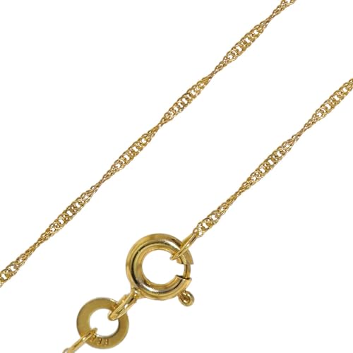 trendor Goldkette für Damen 333 Gold (8 Karat) Singapur-Muster 1,0 mm elegante goldene Halskette, wunderschöne Geschenkidee, Kette aus Echtgold 72450-45 45 cm von trendor