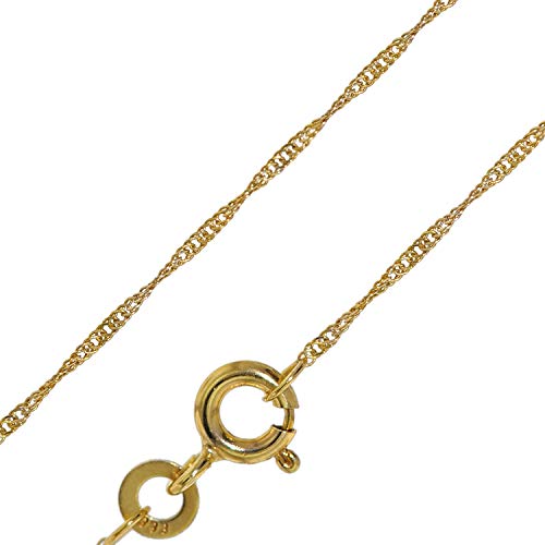 trendor Goldkette für Damen 333 Gold (8 Karat) Singapur-Muster 1,0 mm elegante goldene Halskette, wunderschöne Geschenkidee, Kette aus Echtgold 72450-40 40 cm von trendor