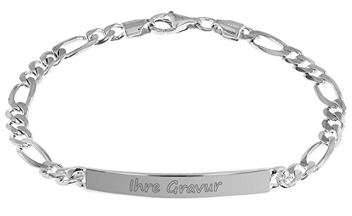 trendor Gravur Armband 925 Silber Namenskette für Herren inklusive Wunsch-Gravur 35958-21 von trendor