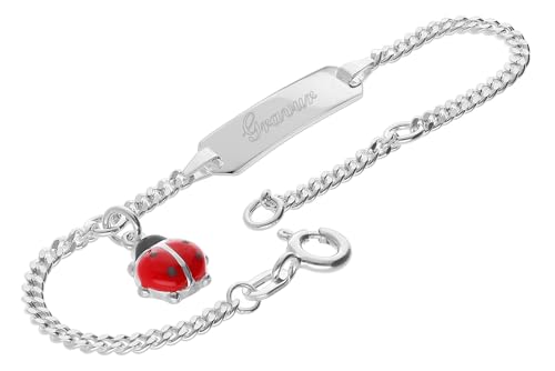 trendor Gravur-Armband für Baby 925 Silber 14/12 cm inklusive Wunsch-Gravur zeitlose Geschenkidee für Kinder, zauberhafter Armschmuck und edles Accessoire 15811 von trendor