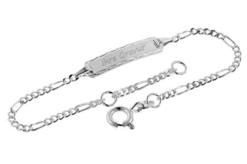 trendor Gravur-Armband für Baby und Kleinkind 925 Silber 14 cm inklusive Wunsch-Gravur Armschmuck für Mädchen und Jungen, zauberhafter Gravurschmuck, 39507 von trendor