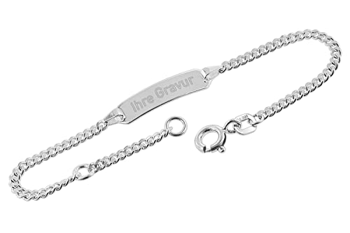 trendor Gravur-Armband für Babys und Kleinkinder 925 Silber 14 cm inklusive Wunsch-Gravur Armschmuck für Mädchen und Jungen, wunderschöner Gravurschmuck, 39586 von trendor