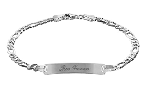 trendor Gravur-Armband für Junge Männer 925 Silber Länge 21 cm inklusive Wunsch-Gravur modischer Gravurschmuck für Damen und Herren, 88650-21 von trendor